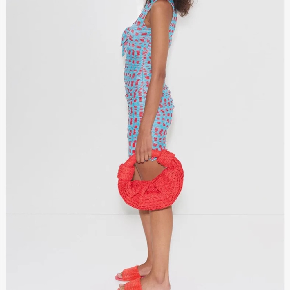 New Simon Miller Pink Raffia Lopsy Bag